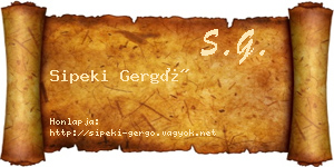 Sipeki Gergő névjegykártya